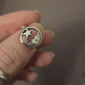 Silver Moon and Star Ring